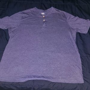 Big and Tall Croft and Barrow Blue Henley Tee